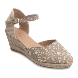 Wedge Sandals 50427 Beige 1