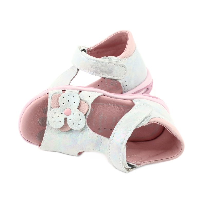 Sandals shiny with Velcro Ren But 1406 white blue grey pink 4