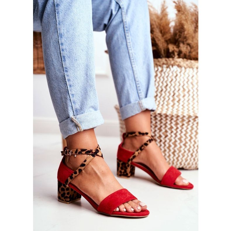 Lu Boo Sandals Red Panther On The Post Dora 1