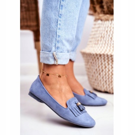 BUGO Women's Loafers Blue Lords Fringes Therese 1