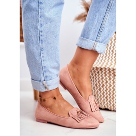 BUGO Women's Loafers Pink Lords Fringes Therese 1