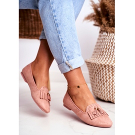 BUGO Women's Loafers Pink Lords Fringes Therese 2