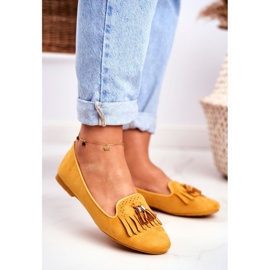 BUGO Women's Loafers Yellow Lords Fringes Therese 1