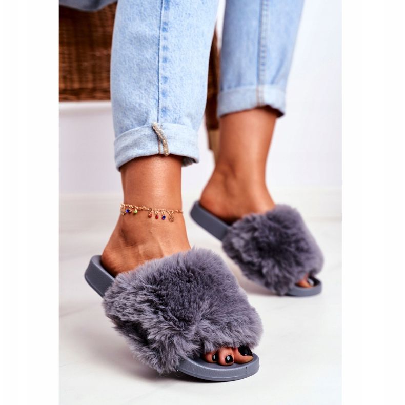 Bona Women's Slippers With Fur Sensitive Gray grey 1