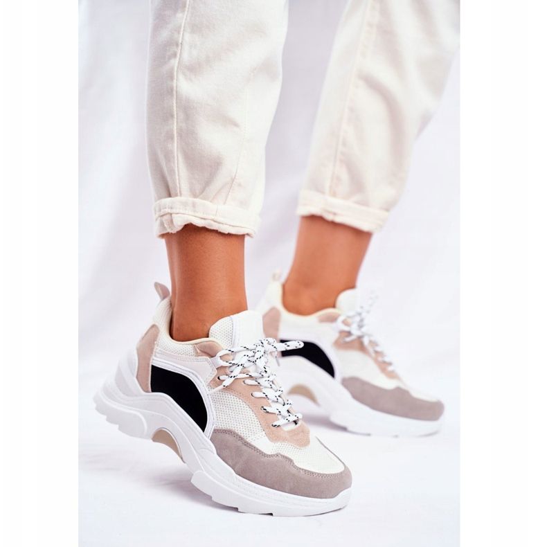 PS1 Women's Sport Shoes Sneakers White and Beige Mindanao 2 PS1 Women's Sport Shoes Sneakers White and Beige Mindanao 2