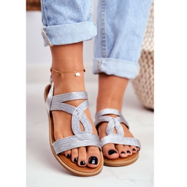 BUGO Women's Flat Silver Sandals Rachel grey 2