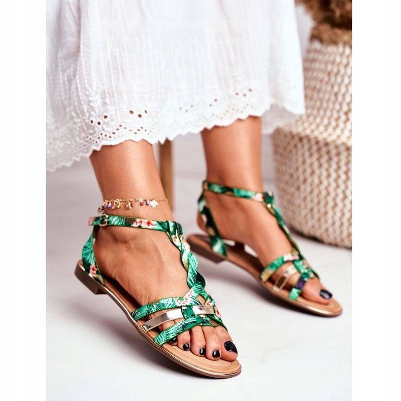PS1 Women's Sandals Elegant Green Oriental Brooke 1