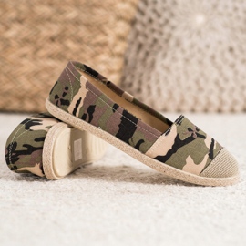 Fashionable Espadrilles Moro brown green 1