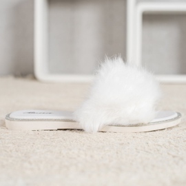 Bona Stylish Slippers With Fur white 1