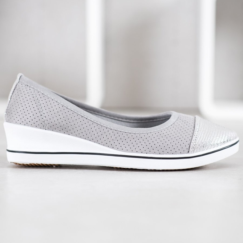 SHELOVET Gray Ballerina On Wedge grey 2
