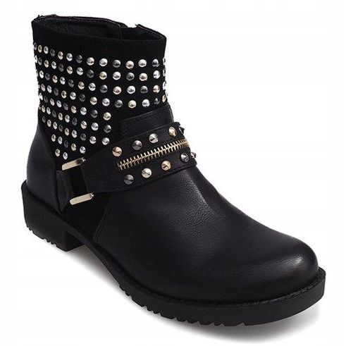 Motorized Boots With Studs 1636 Black 1