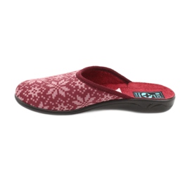Velor Slippers Adanex 25409 Burgundy red multicolored 1
