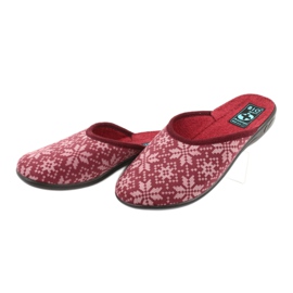 Velor Slippers Adanex 25409 Burgundy red multicolored 2