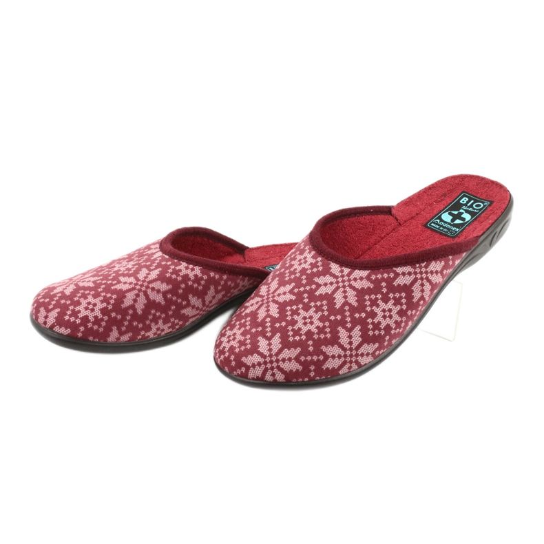 Velor Slippers Adanex 25409 Burgundy red multicolored 2