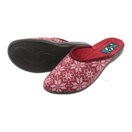 Velor Slippers Adanex 25409 Burgundy red multicolored 3