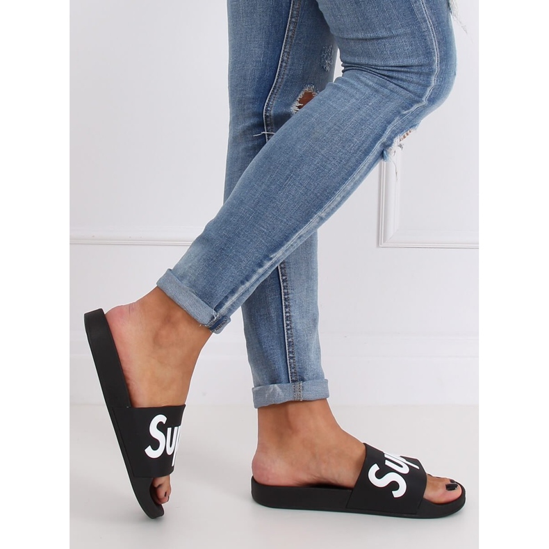 Black women's black slippers CK110 Black 2 Black women's black slippers CK110 Black 2