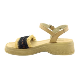 Eldam Girls' sandals on the platform brown black 2