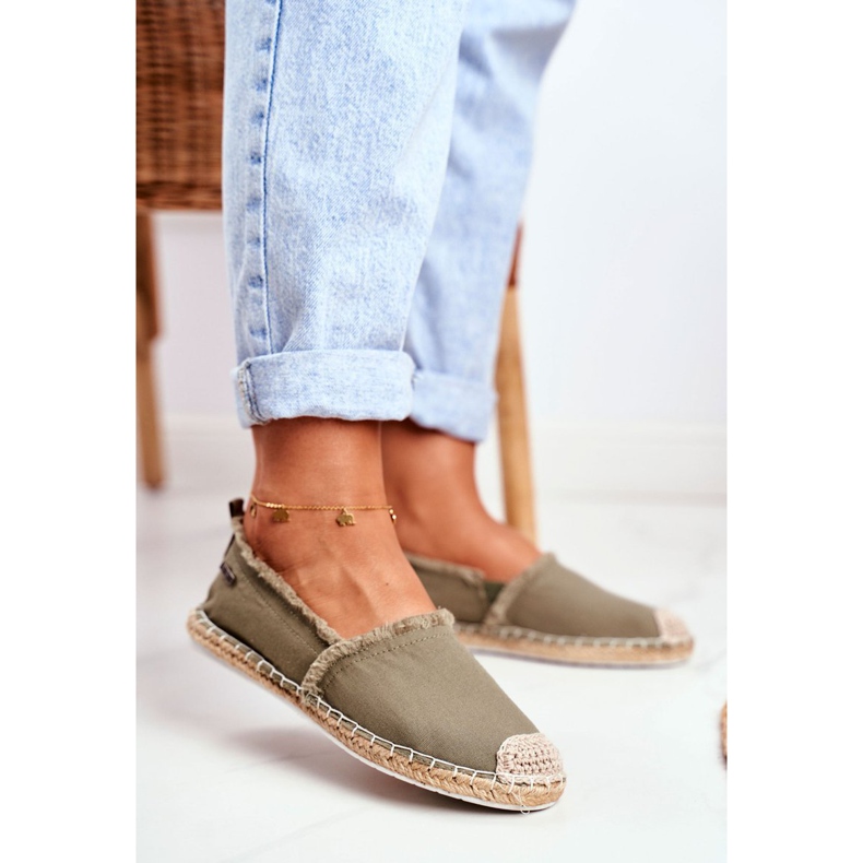Women's Espadrilles Braided Sole Khaki Big Star DD274760 green 1