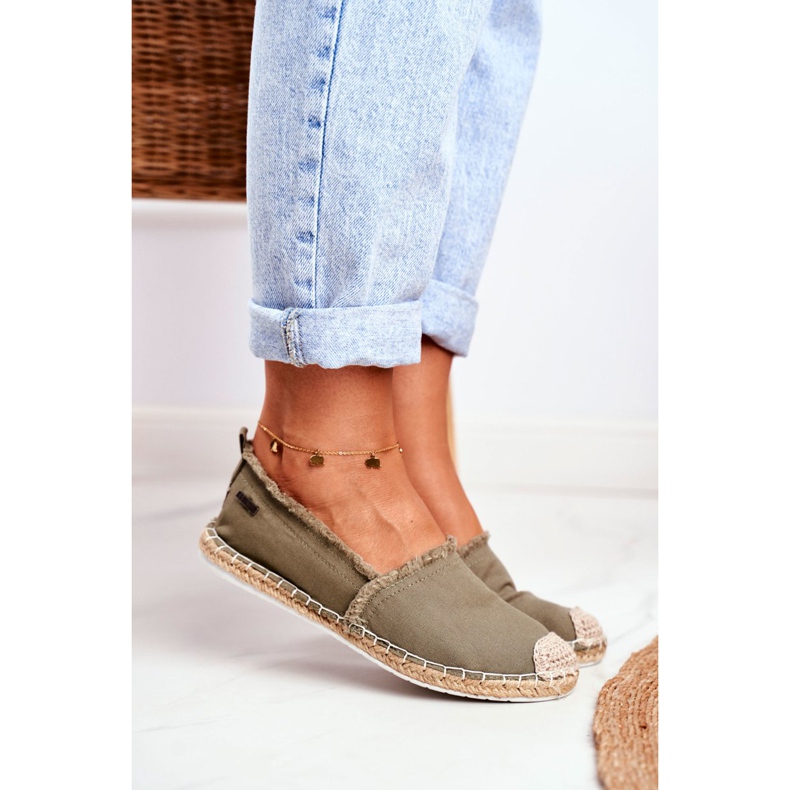 Women's Espadrilles Braided Sole Khaki Big Star DD274760 green 2