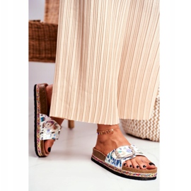 Women's Slippers Big Star Metallic Pattern DD274127 white 2