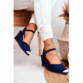 Women's Sandals On A Braided Wedge Big Star Navy Blue DD274A172 2 Women's Sandals On A Braided Wedge Big Star Navy Blue DD274A172 2