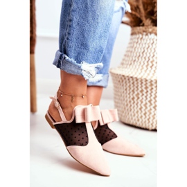 Lu Boo Women's Ballerina Bows Mule Pink Domino 1