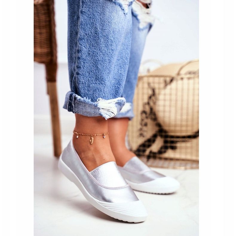 LU BOO Sneakers Slip On Slip-on Sneakers Silver Justy grey 1