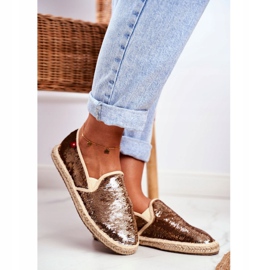 Women's Espadrilles Big Star Iridescent Sequins Gold DD274A161 golden 1