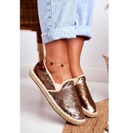 Women's Espadrilles Big Star Iridescent Sequins Gold DD274A161 golden 2