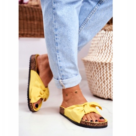 PS1 Women's Yellow Slippers On The Cork Bow Wendy 2