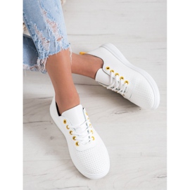 SHELOVET Openwork Sneakers With Eco Leather white 2