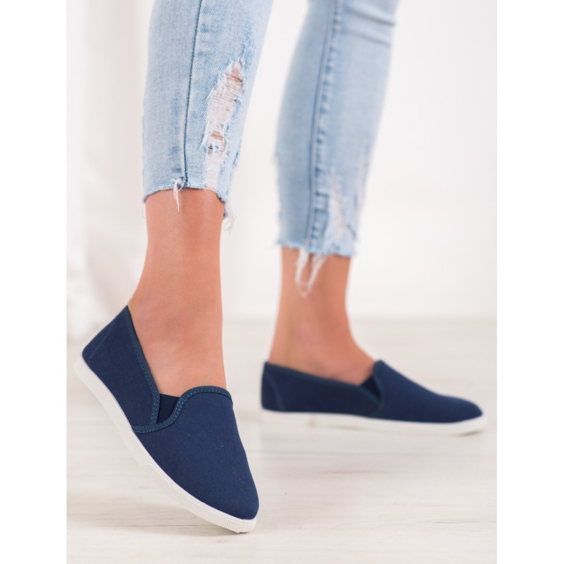 SHELOVET Comfortable Slip-On Sneakers blue 2