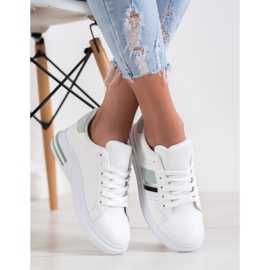 SHELOVET Sneakers With Suede Inserts white 1