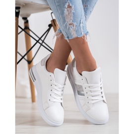 SHELOVET Sneakers With Suede Inserts white 2