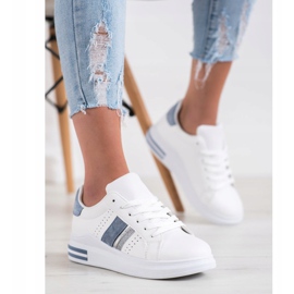 SHELOVET Sneakers With Suede Inserts white 1