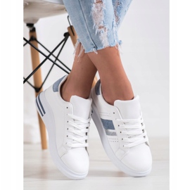 SHELOVET Sneakers With Suede Inserts white 2