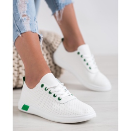 SHELOVET Openwork Sneakers With Eco Leather white 2