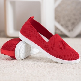 Via Giulia  Red openwork sneakers 2