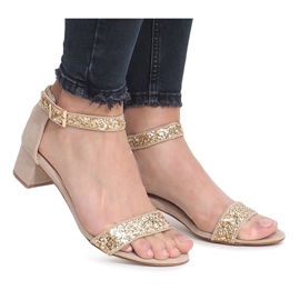 Gold sandals on a Montana post golden yellow 2