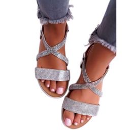 Women's Sandals Lu Boo With Cubic Zirconia 406-5 Silver Stella grey 2