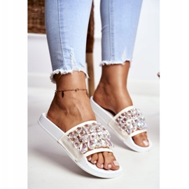 Women's Slippers Lu Boo Crystals White Bobbi 2