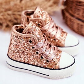 FRROCK Children's Sneakers High Shiny Golden Ally 2