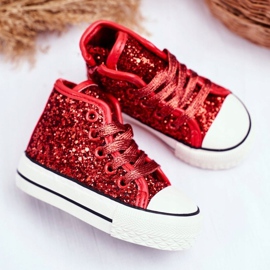 FRROCK Children's Sneakers High Shiny Red Ally 1
