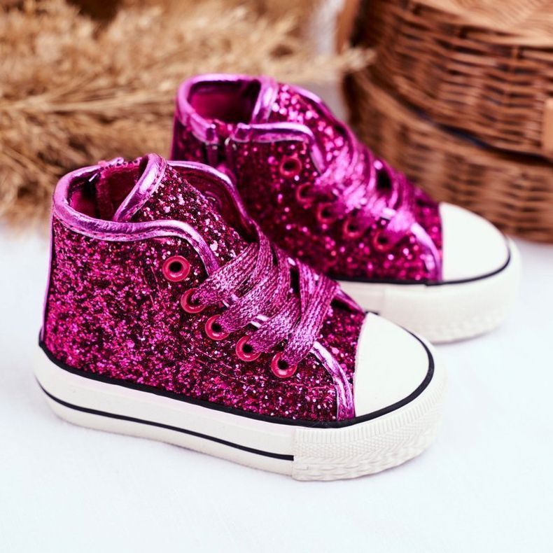 FRROCK Children's Sneakers High Shiny Pink Ally 1 FRROCK Children's Sneakers High Shiny Pink Ally 1