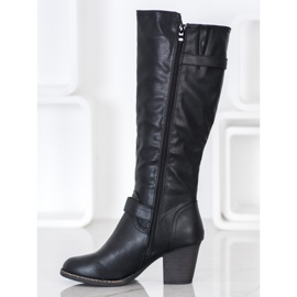 J. Star Comfortable Boots With Buckle black 1