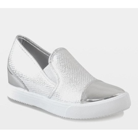 Silver wedge sneakers DD437-2 grey 1