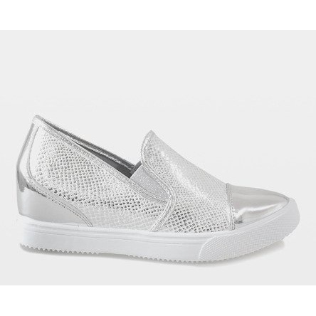 Silver wedge sneakers DD437-2 grey 2