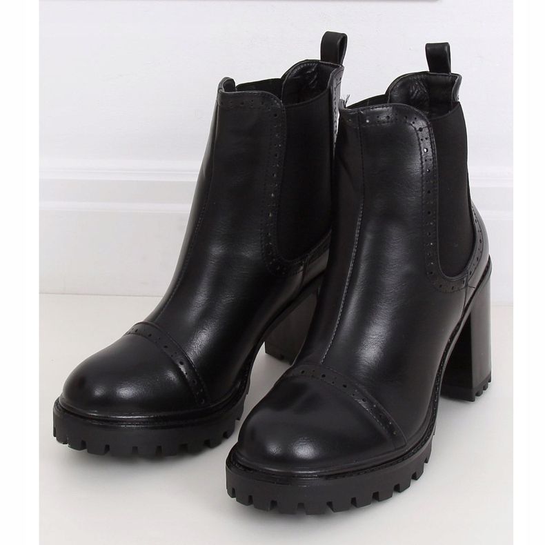 Black HE113 Black high-heeled boots 1