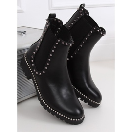 Black Chelsea boots with studs black NC826 Black 2