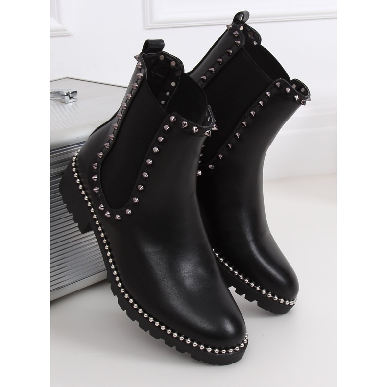 Black Chelsea boots with studs black NC826 Black 2 Black Chelsea boots with studs black NC826 Black 2